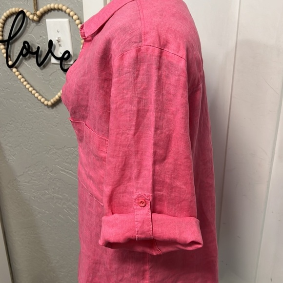 BELLA DAHL LINEN TUNIC LARGE PINK - Picture 8 of 16